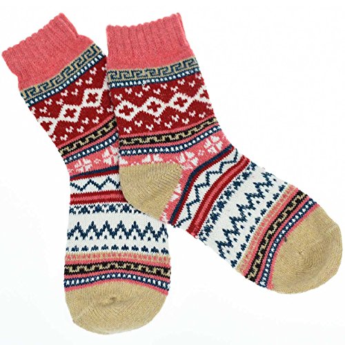 Tuopuda Mujer Super Gruesa Suave Cómodo Calcetines de Lana Gruesa de Invierno en Paquete de 5 Colores de la Mezcla