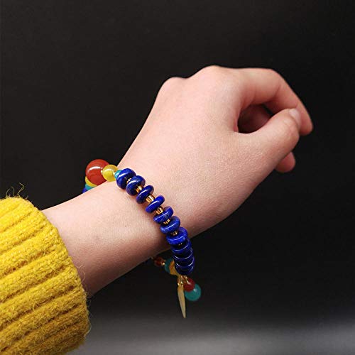 TWCAM Acero Cuero Pulsera Hombre- Lapis Lava Sepia Bracelet Handmade Wax Girl Bracelet