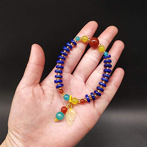 TWCAM Acero Cuero Pulsera Hombre- Lapis Lava Sepia Bracelet Handmade Wax Girl Bracelet