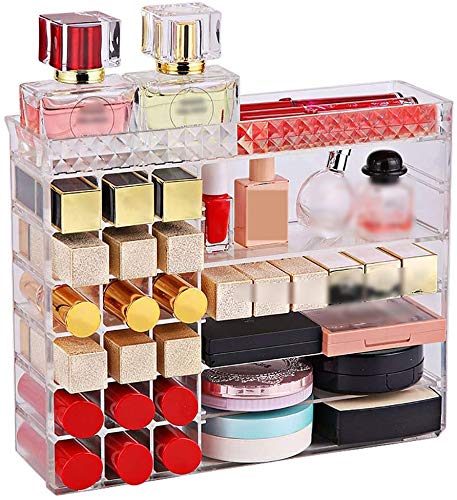 TYWZJ Soporte Organizador de Maquillaje acrílico Multifuncional Soporte de Almacenamiento de tocador de encimera para lápiz Labial Paleta de Sombras de Ojos Perfume y más