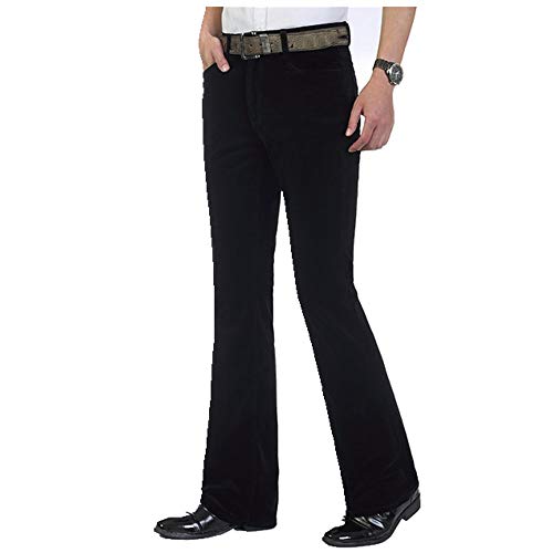 U/A Otoño Hombres Comerciales Casual Pantalones Flares Pantalones Masculinos Elástico Bell-Bottom Pantalones