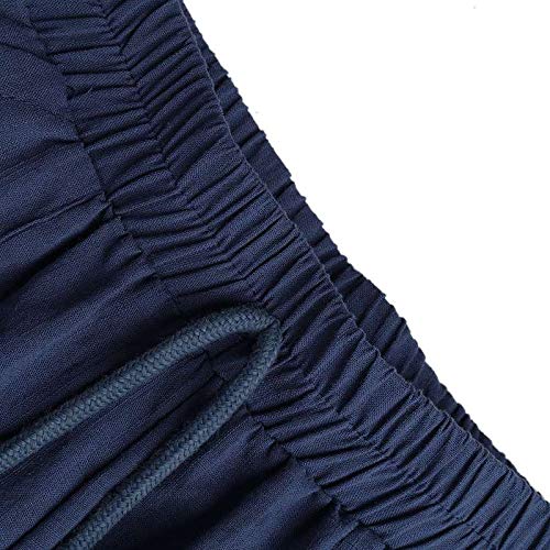 U/A Pantalones anchos para mujer de pierna ancha, informal, cintura elástica, pantalones sueltos Marrón café M