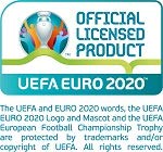 UEFA Euro 2020 Trophy Replica (45 mm) on Wooden Pedestal, Unisex-Adult, Grey and Blue, 45mm