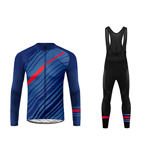 Uglyfrog Maillot de Ciclismo Ropa Ciclismo Conjunto para Hombre Culotte Manga Larga+ Pantalones Invierno Fleece Warm for Travel Wear