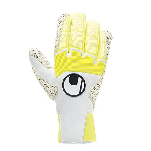 uhlsport Pure Alliance Supergrip+ Hn Guantes de Portero, Hombre, Blanco/Amarillo Fluor/neg, 8.5