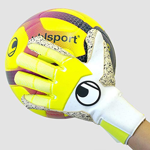 uhlsport Pure Alliance Supergrip+ Hn Guantes de Portero, Hombre, Blanco/Amarillo Fluor/neg, 8.5