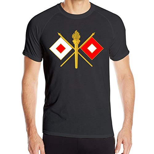 UiikIIDl Camisetas y Tops Hombre Polos y Camisas Us Army Signal Corps Logo Man'S Running Moisture Wicking Active Athletic Quick-Dry