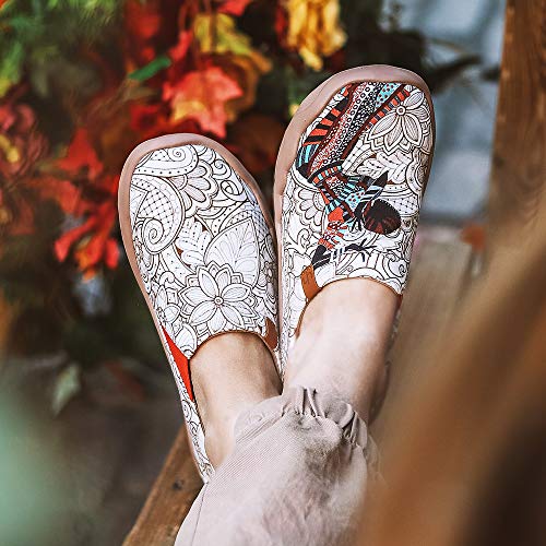 UIN Desigual Art Zapatos Casual comodas el naturalista imprimio Mujer, Lona,Vestir,Plano,Mocasines Verano,niña,señora, Zapatillas Viaje Seguridad