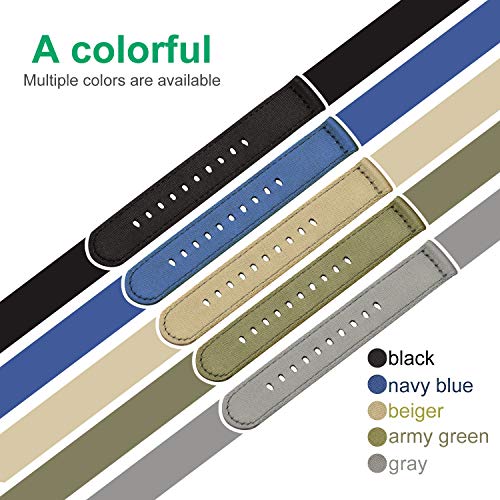 Ullchro Nylon Correa Reloj Calidad Alta Correa Relojes Militar del ejército - 18mm, 20mm, 22mm, 24mm Correa Reloj con Hebilla de Acero Inoxidable (22mm, Navy Blue)