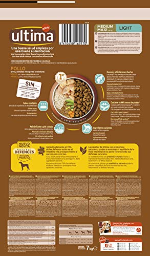 ultima Pienso para Perros Medium-Maxi Light con Pollo - 7 kg