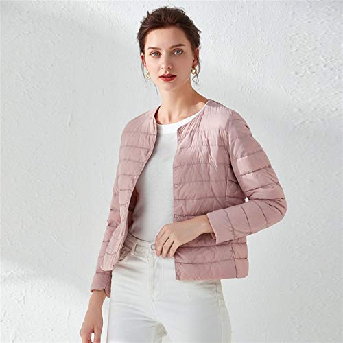 Ultra Duck Down Light Mujeres Matt Tela Ligera Capa Caliente Mujer Rompevientos Mujeres Chaquetas Abrigos Plus (Color : Pink, Size : XXXL)