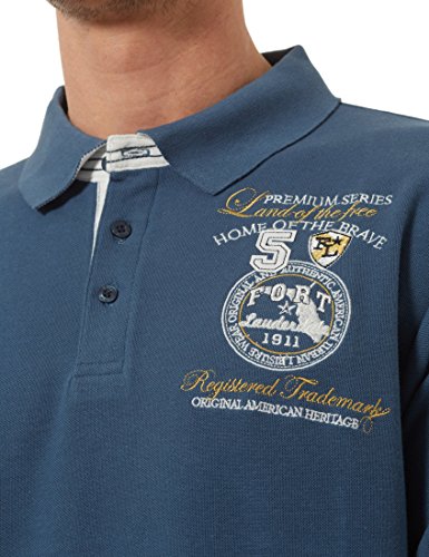 Ultrasport Fort Lauderdale Collection Polo para hombre Wadhurst, polo clásico para hombre con tres botones, ideal para el deporte y el ocio, Azul, 2XL