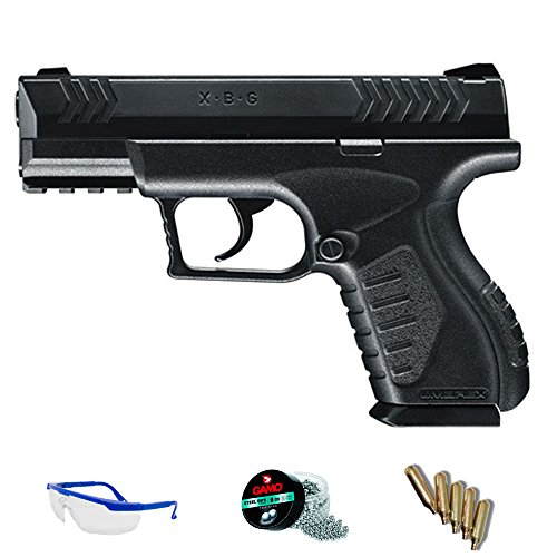 Umarex Pack Pistola XBG de balines - Arma de CO2 Calibre 4.5mm perdigones de Acero <3,5J