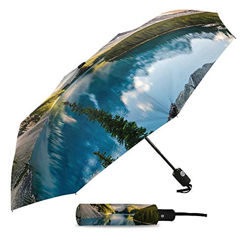 Umberlla plegable de viaje con águila calva Halcón, apertura y cierre automático al aire libre, compacto, resistente al viento, para hombres, mujeres y niños