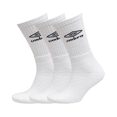 Umbro Men's Pack of 6 Cotton Rich Trainer Sport Socks (White)