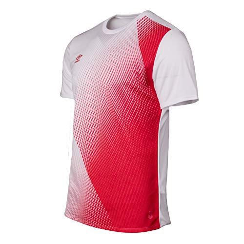Umbro SILO Training Velocita Graphic tee Camiseta deporte, Blanco (Brilliant White/Cherry Tomato Grm), para Hombre, S
