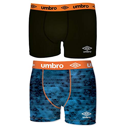 Umbro T591-1-S Talla S 2 Boxer UMBRO-Multicolor-92% poliéster 8% Elastano, Pack 2pcs T591-1, Hombre