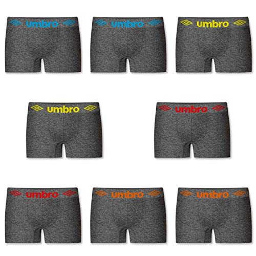 Umbro Talla S/M Boxer costuras-Multicolor-90% Poliamida 10% Elastano, Pack de 8 T593-1, Hombre