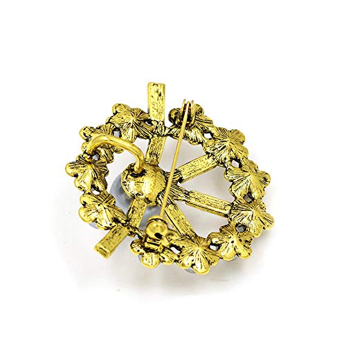 U/N Perlas de Broche de Guirnalda Vintage Que rodean Perlas simuladas Grises para Mujeres, Accesorios llamativos para Camisa de Vestir