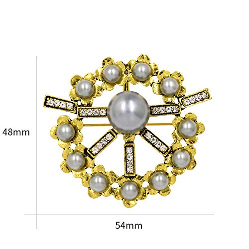 U/N Perlas de Broche de Guirnalda Vintage Que rodean Perlas simuladas Grises para Mujeres, Accesorios llamativos para Camisa de Vestir