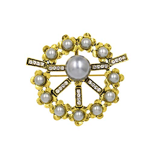 U/N Perlas de Broche de Guirnalda Vintage Que rodean Perlas simuladas Grises para Mujeres, Accesorios llamativos para Camisa de Vestir