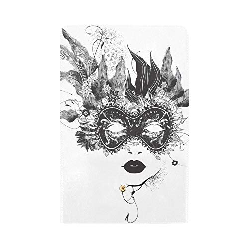 Único Personalizado Resumen Mujer Máscara Flores Negro Blanco Mujeres Trifold Monedero Monedero Largo Titular de la Tarjeta de Crédito Caso Bolso