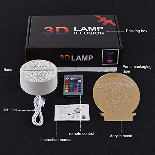 Unicornio 3D Luz nocturna para niños, LED USB Luces nocturnas Ilusión Caballo Lámpara de mesa táctil Luces con control remoto para la decoración del partido Presentes de cumpleaños(Princess Unicorn)