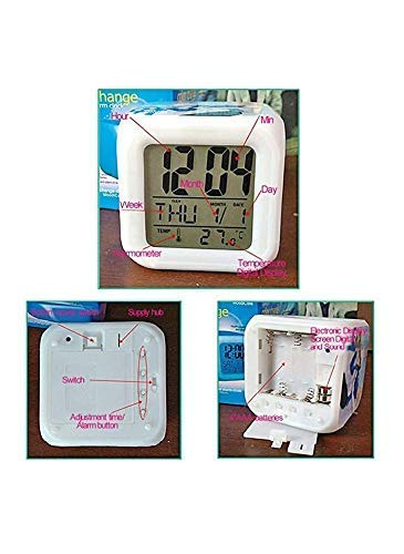 Unicornio reloj despertador de alarma digital para niñas, Reloj con luz LED de noche con un brillo muy calido para la noche. Visualización de hora temperatura fecha alarma