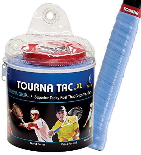 Unique Overgrip Tourna TAC Tour 30er - Mango de Raqueta de Tenis, Color Azul, Talla Standard