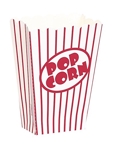 Unique Party- Pop Corn Paquete de 8, Color palomitas cajas - pequeña (59023)