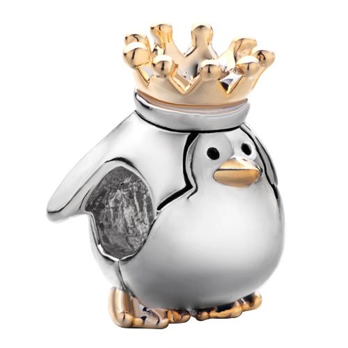 uniqueen del Día de la Madre Gifts pingüino King Crown Animal Charms Nueva venta barato Beads Fit Pandora Chamilia pulsera regalo