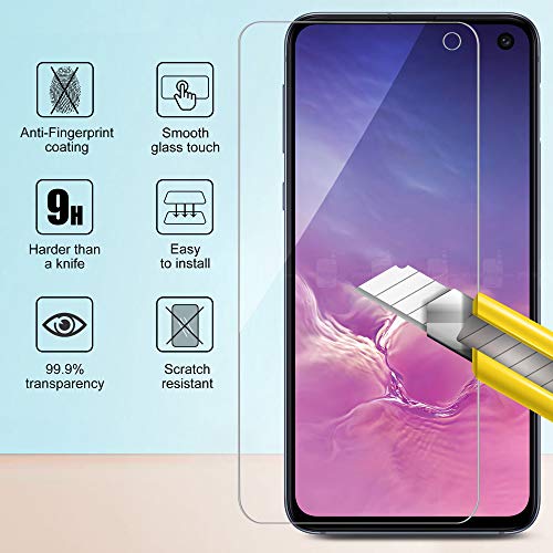 UniqueMe [3 Pack Protector de Pantalla para Samsung Galaxy S10e, Cristal Vidrio Templado [9H Dureza] HD Film [Sin Burbujas]