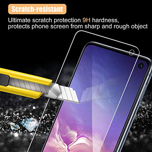 UniqueMe [3 Pack Protector de Pantalla para Samsung Galaxy S10e, Cristal Vidrio Templado [9H Dureza] HD Film [Sin Burbujas]
