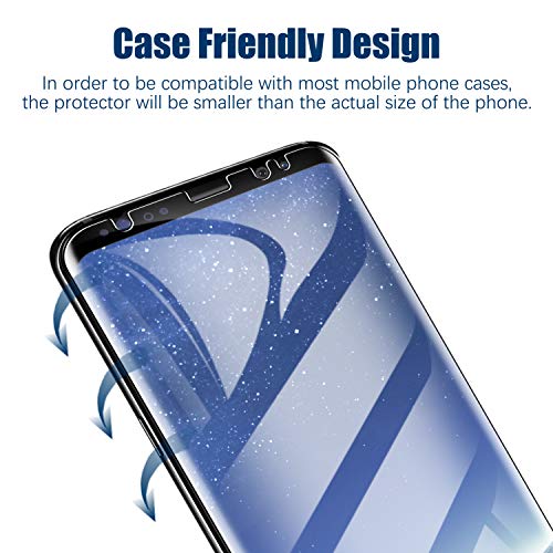 UniqueMe [3 Pack] Protector de Pantalla para Samsung Galaxy S8, [Fácil instalación] [Huella Digital Disponible] HD Clear TPU Case Friendly Película Flexible de Cobertura Completa