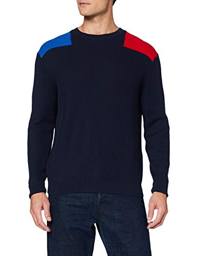United Colors of Benetton Maglia G/c M/l Jersey, Azul (BLU 904), Large para Hombre