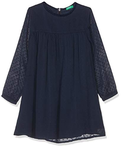 United Colors of Benetton Party G3 Vestido, Azul (BLU 901), 90 (Talla del Fabricante: 1Y) para Niñas