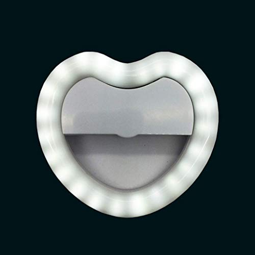 Unknow Luz de Anillo LED Live Online Espejo de Maquillaje en Forma de corazón Luz de Relleno Recargable para Selfie/Clase en línea/Transmisión en Vivo
