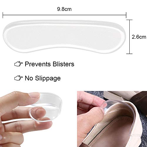 URAQT Pegatinas de Talón, Plantilla de Silicona, Almohadillas de Tacón Alto, Inserciones de Forros de Talones, Alivia el Dolor y Protege Contra las Ampollas, 14pcs