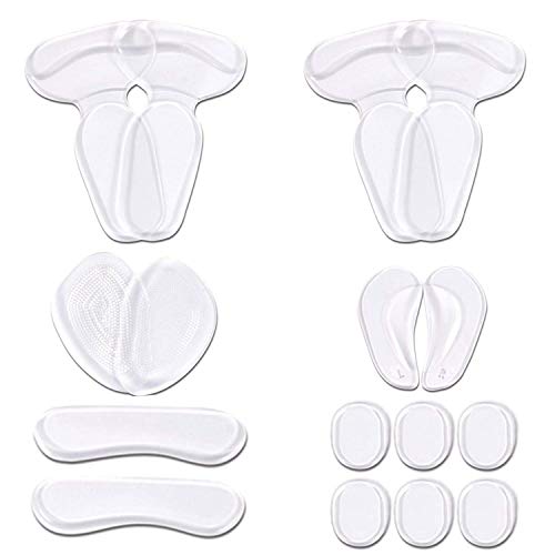 URAQT Pegatinas de Talón, Plantilla de Silicona, Almohadillas de Tacón Alto, Inserciones de Forros de Talones, Alivia el Dolor y Protege Contra las Ampollas, 14pcs