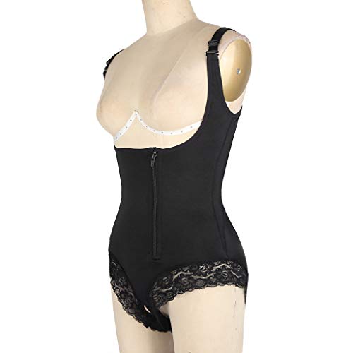 URIBAKY Fajas De Belleza Corporal Mujer Encaje Patchwork Sling Slimmer Corset Control Posparto Abdomen Levantar Caderas Ropa En Forma con Cremallera