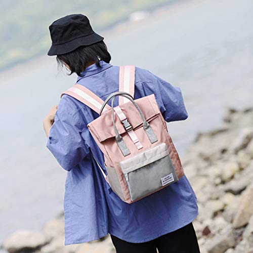 URIBAKY - Mochila Escolar Moderna, Simple Y Unisex con Acabado Azul Y Lila En El Estilo De Una Mochila Escandinava, Bolsa para Computadora PortáTil