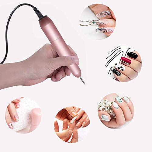 USB Lima Eléctrica para Uñas, Profesional Manicura y Pedicura Taladro del Clavo Máquina Kit de Manicura, para remover gel acrílico y Manicura Personal de Bricolaje