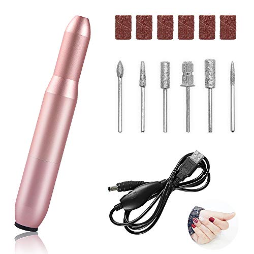 USB Lima Eléctrica para Uñas, Profesional Manicura y Pedicura Taladro del Clavo Máquina Kit de Manicura, para remover gel acrílico y Manicura Personal de Bricolaje