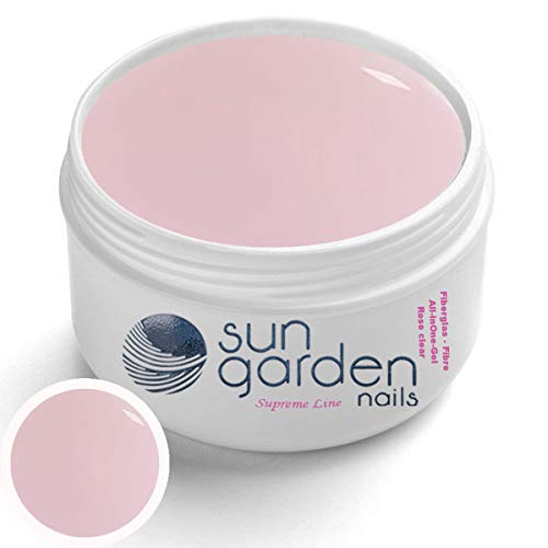 UV ALL IN ONE gel de fibra de vidrio PINK 30 ml Supreme Line - acabado gel de gel de gel adhesivo - capa superior brillante