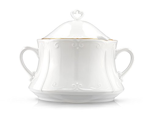 VAJILLA PORCELANA VERSALLES 42 PIEZAS CON FILO DORADO CON GRAN ELEGANCIA Y TOQUE DE DISTINCIÓN