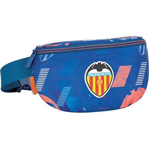 Valencia CF Portadocumentos Viaje, Mujer u Hombre con Cinturon Deportivo, Compartimento de Gran Apertura y 3 Bolsillos Interiores-Medidas 22 x 11 x 7,5 cm-Color Azul, Juventud Unisex, C2-Riñonera