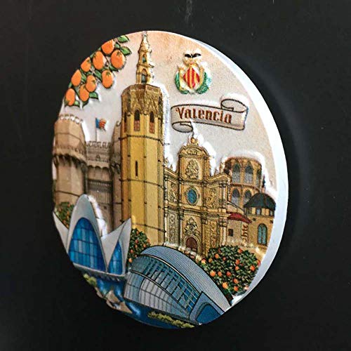 Valencia España 3D Imán de refrigerador Recuerdos turísticos Artesanía de Resina Hecha a Mano Decoración de la Cocina del hogar Colección de imanes de Nevera de Valencia Regalo