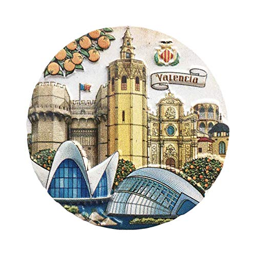 Valencia España 3D Imán de refrigerador Recuerdos turísticos Artesanía de Resina Hecha a Mano Decoración de la Cocina del hogar Colección de imanes de Nevera de Valencia Regalo
