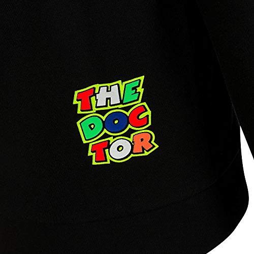 Valentino Rossi Vr46 Classic-Stripes, Full Zip Hoodie Hombre, Negro, M