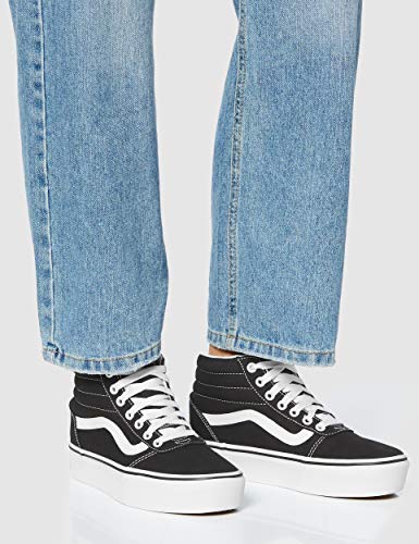 Vans Ward Hi Platform, Zapatillas Altas para Mujer, Negro ((Canvas) Black/True White 1wx), 37 EU